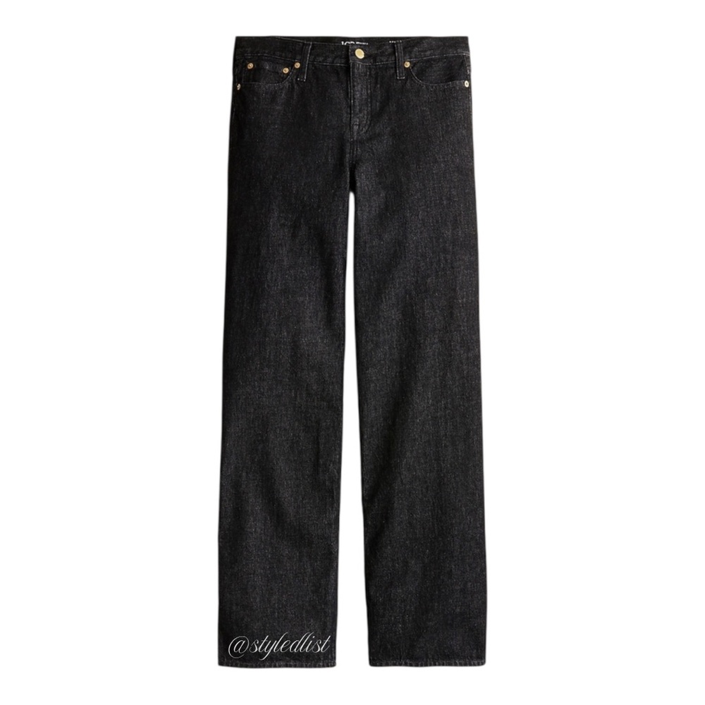 J.Crew Lower Rise Wide Leg Jeans Black Rinse P28 NWT